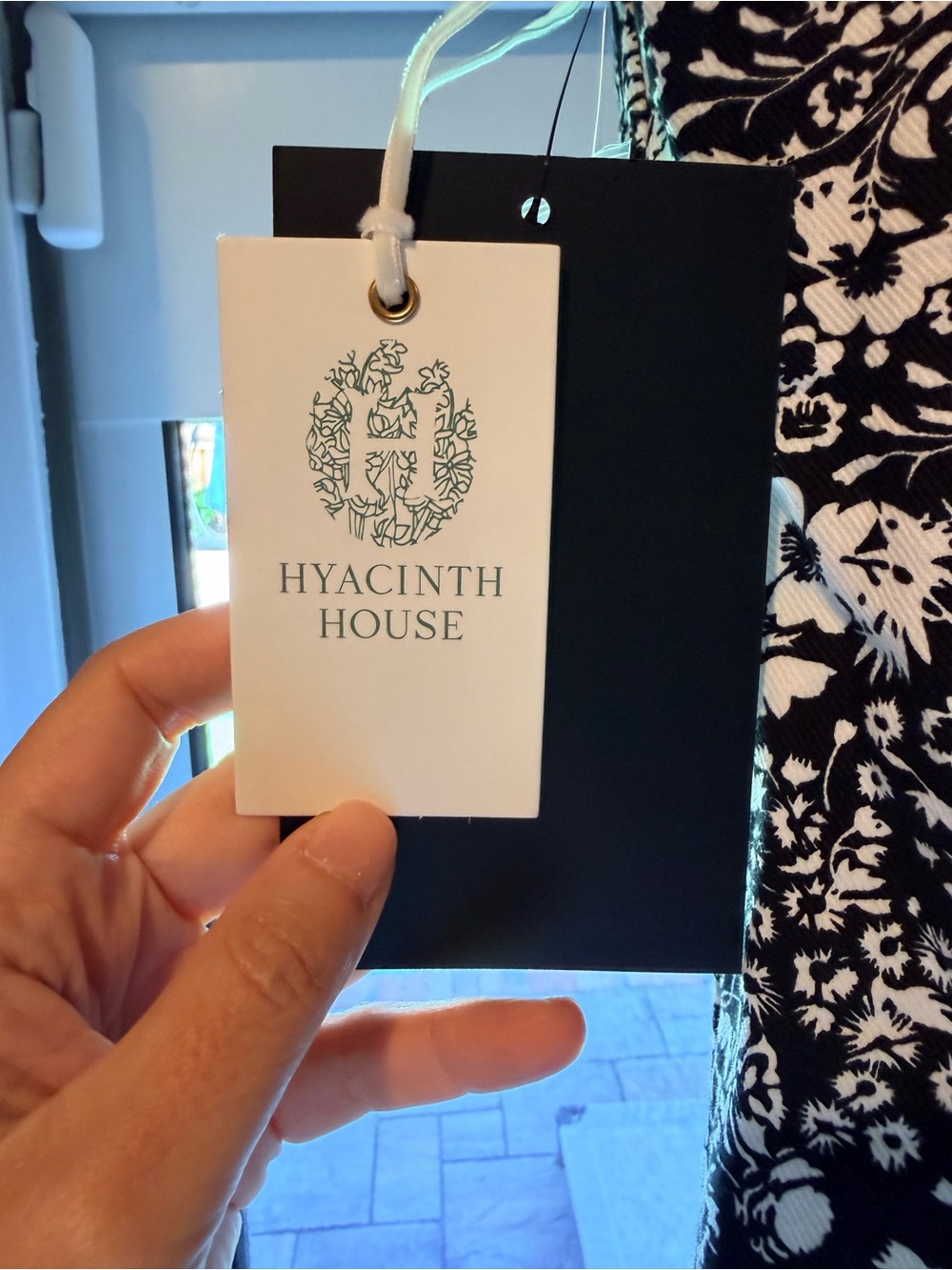 Hyacinth House Black & White Denim Floral Gaia Mini Dress - Picture 5 of 6
